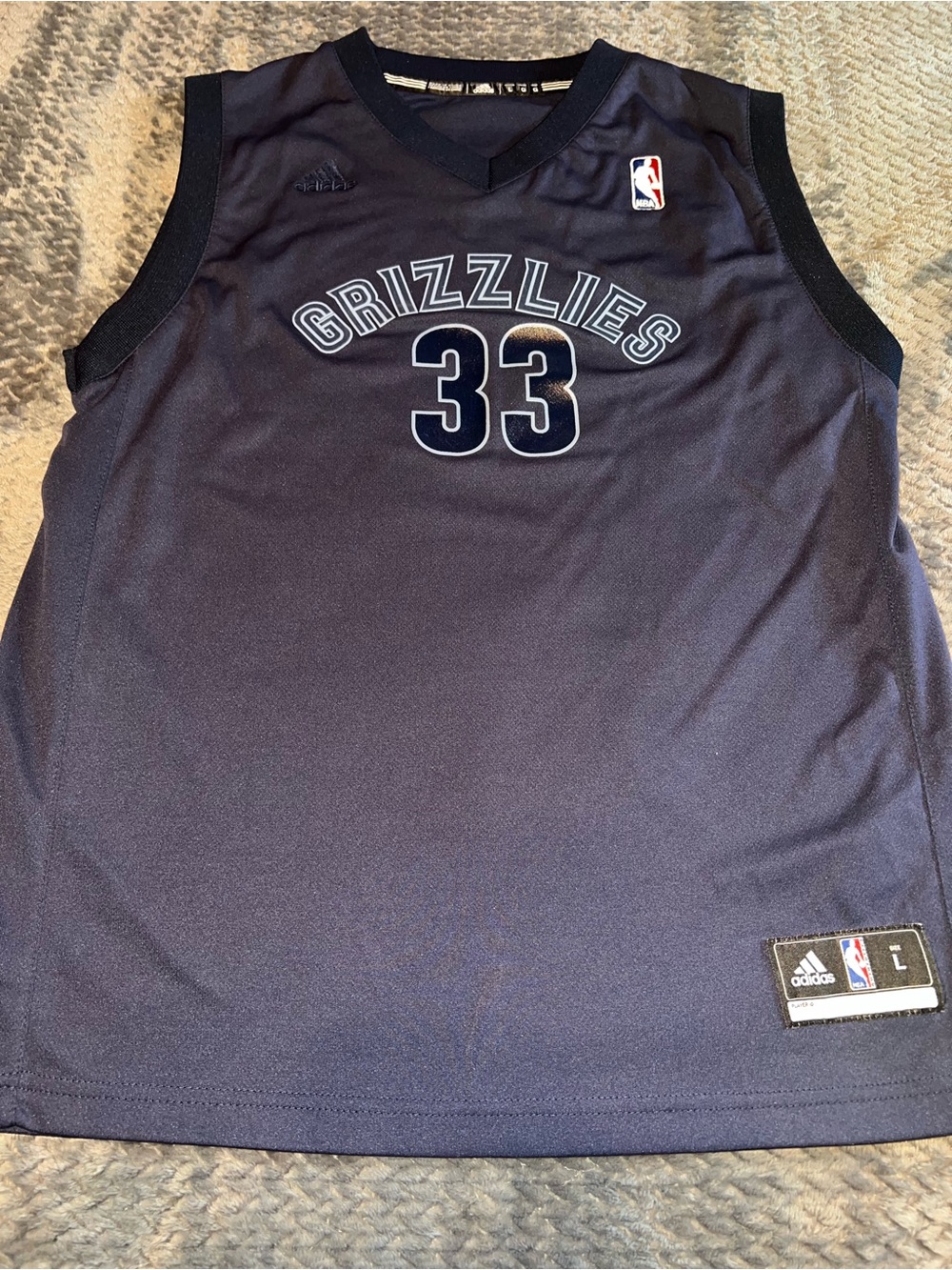 adidas Marc Gasol Memphis Grizzlies Navy NBA Jersey, Youth Large